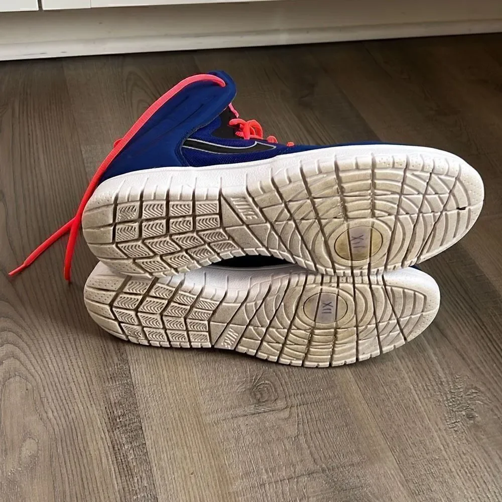 Nike Dunk Free High 2013 Men's Leather Basketball Shoes Royal Blue/Atomic Red 9